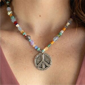 Plunder Design Fashion Trendy Jewelry Simone Multi Colored
Beads Silver Necklace
